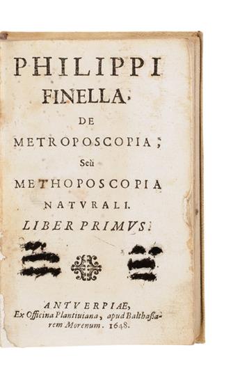 MEDICINE  FINELLA, FILIPPO. De metroposcopia, seu methoscopia naturali.  3 vols. in one. 1648